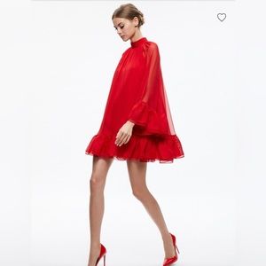 Alice and Olivia red mini cocktail dress